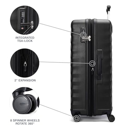 Travelpro Maxlite Air V2 Hardside Expandable Checked, Black, 28-Inch - color: Black, size: Checked Large 28-Inch