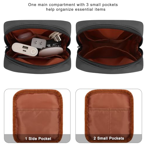 Electronics Travel Organizer, Small Tech Pouch for Cables & Chargers - color: Black