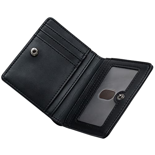 Alldaily Small RFID Wallet for Women Slim Compact Bifold Pocket Ladies Travel Mini Purse (Black) - color: Black