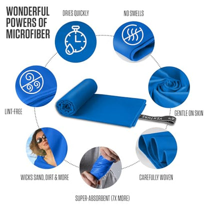 VENTURE 4TH Quick Dry Microfiber Towel for Camping & Gym - Blue Extra Large - color: Blue, size: 72.00" x 31.50"
