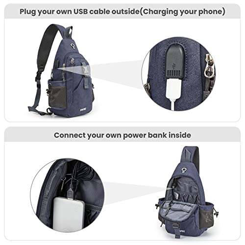 G4Free Canvas Crossbody Sling Bag with RFID Blocking for Women Men - color: Dark Blue