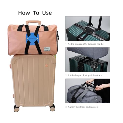 Luggage Straps Bag Bungees, Adjustable TSA-Approved – High Elastic Suitcase Belt for Securing Carry-On (1 Pack Blue) - color: S-Blue