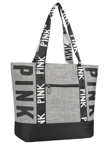 Waterproof Travel Tote Bag for Women, Beach Overnight Bag - color: Gray