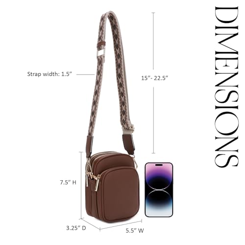 Mali+Lili, Josie Triple Zip Crossbody Bag - color: Webbing_brown