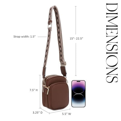 Mali+Lili, Josie Triple Zip Crossbody Bag - color: Webbing_brown