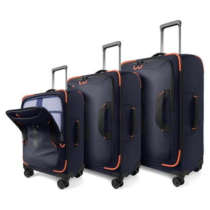 3-Piece Softside Upright Luggage Set,Waterproof Fabric - color: Blue, size: 3-Piece Set (22"/26"/30'')