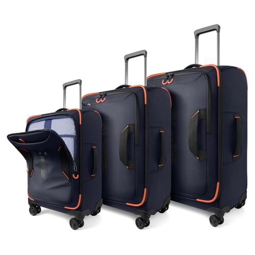 3-Piece Softside Upright Luggage Set,Waterproof Fabric - color: Blue, size: 3-Piece Set (22"/26"/30'')