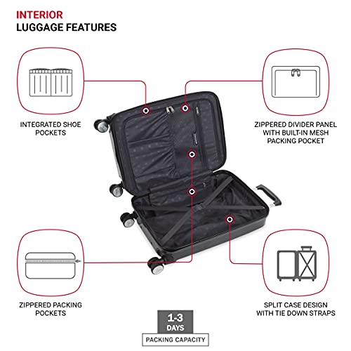 SwissGear 7786 Hardside Expandable Luggage with Spinner Wheels, Black, Carry-On 20-Inch - size: Carry-On 20-Inch