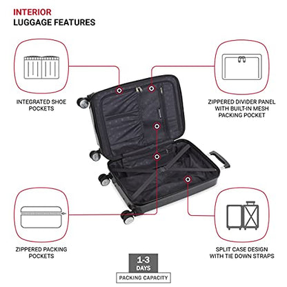 SwissGear 7786 Hardside Expandable Luggage with Spinner Wheels, Black, Carry-On 20-Inch - size: Carry-On 20-Inch