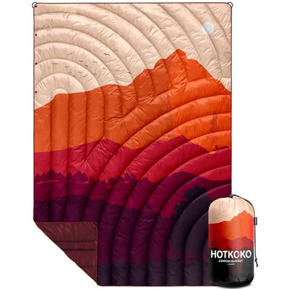 Puffy Camping Blanket,Mini Camp Blanket Outdoor Camping Quilt Waterproof - color: Dusk, size: 39x55"