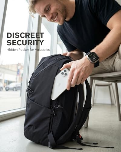 Tolaccea 30L Travel Backpack 15.6" Laptop Carry On Daypack for Work College - color: Black