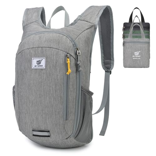 SKYSPER Small Daypack 10L/15L/20L Hiking Backpack Packable Lightweight Travel Day Pack for Women Men - color: Grey, size: 20l