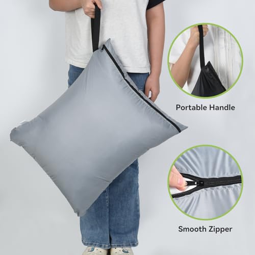 OTraki 2Pcs Exlarge Wet Bag 24x32 inch Reusable Waterproof Wet Dry Bag with Zipper Handle Wet Clothes Washable Laundry Bag for Travel Swimsuit Beach Drying do not exceed 176℉ Black & Grey - size: 24 x 32 inch