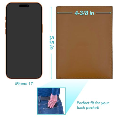 Light Brown RFID Genuine Leather Passport Wallet - color: Light Brown