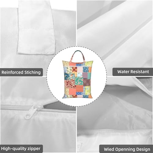 Boho Patch Travel Laundry Bag Washable Dirty Clothes Bag for Gym - color: Boho Patch