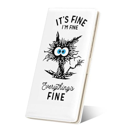 Womens Wallet, RFID Slim Wallet, Credit Card Holder Purse, Leather Bifold - color: Fine Cat