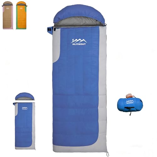 3-in-1 Down Sleeping Bag for Adults and Teens - color: blue 500g filling
