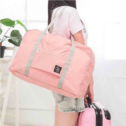 Foldable Travel Duffel Bag (2 Pack), For Spirit Airlines, Weekender Overnight Bag, Tote Carry on Luggage Sport Duffle Weekender Overnight for Women and Girls (Pink Blue) - color: 2Pack -Pink Blue