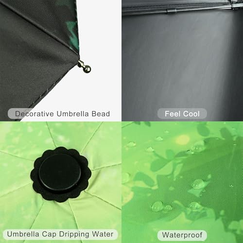 Windproof Travel Umbrella Folding Compact Automatic Umbrellas for Women Men Rain Sun - color: Forest Dragon