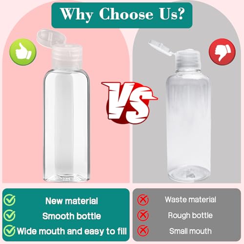 100pcs Empty 3.4 oz Travel Bottles with Black Flip Cap for Liquids Lotion - color: Clear Bottle (Black Cap), size: 100 Packs
