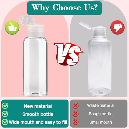 10pcs Empty 3.4 oz Travel Bottles with Flip Cap for Liquids Lotion - color: Clear Bottle (Clear Cap), size: 10 Packs