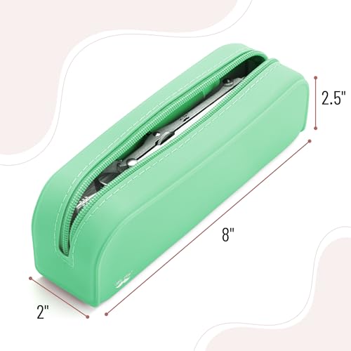 Mr. Pen- Silicone Pencil Case, Aesthetic Pencil Bag for Women, Makeup Pouch - color: Mint Breeze