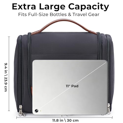 Ralnitote Toiletry Bag for Men, Large Hanging Travel Toiletry Bag, Black - color: Black