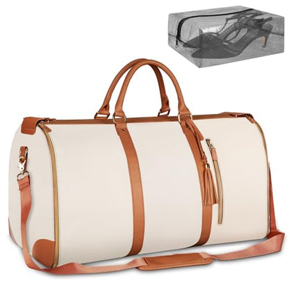 Ytonet Garment Duffle Bags for Travel, Convertible Carry On Garment Bag - color: Beige, style: Tote