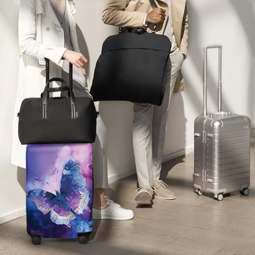 ANNA QUEEN Travel Luggage Cover Suitcase Protector Suitcase Cover Anti-Scratch,Stretchable Bag Cover Washable Durable Polyester - color: Psychedelic Butterfly, size: L(fits 28-30Inch suitcase)