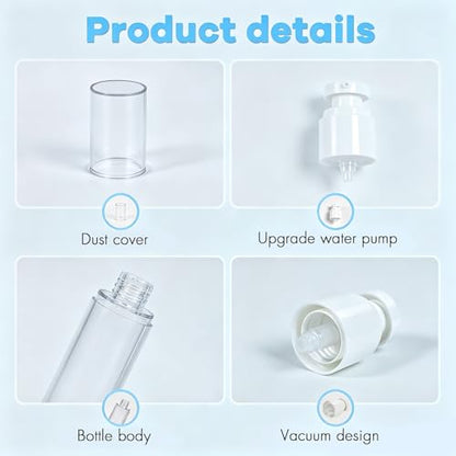 Clear Airless Pump Bottles, Vacuum Travel Cosmetic Containers - size: 50ml (3pack)