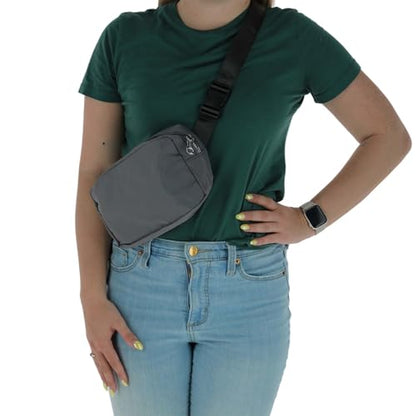 CTM Nylon Rectangle Belt Bag, Gray - color: Gray