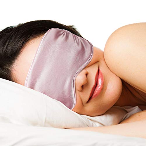 Geyoga Silk Satin Sleep Mask with Ear Plugs, Blindfold,Black, Pink - color: Black, Taro Purple