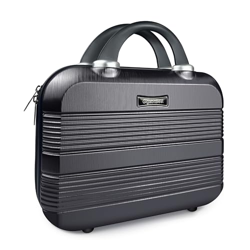 14 Inch Waterproof Hard Shell Travel Makeup Case (Black) - color: H007-Black-14 Inch
