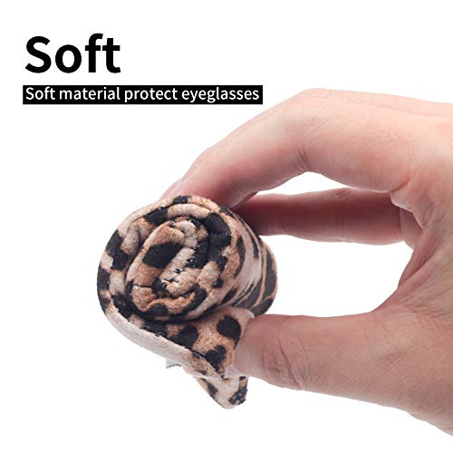 Face Shadow Double Glasses Case Soft Eyeglass Case For Women Men - color: Leopard Brown