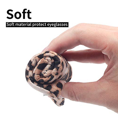 Face Shadow Double Glasses Case Soft Eyeglass Case For Women Men - color: Leopard Brown