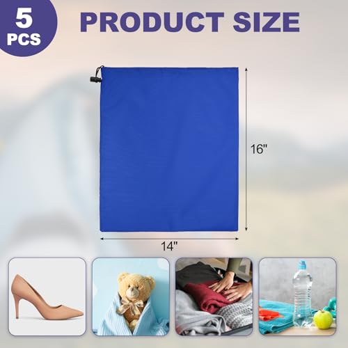 uxcell 210D Polyester Drawstring Bag w/Toggle,14x16 Inch Bag,Dark Blue - color: Dark Blue, size: 14x16inch