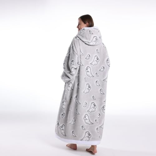 Moinlizy Oversized Wearable Blanket Hoodie for Women Men - color: Gray Ghost