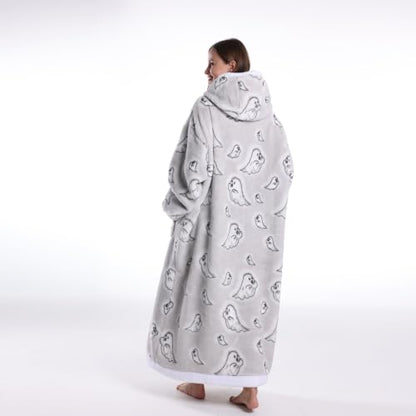 Moinlizy Oversized Wearable Blanket Hoodie for Women Men - color: Gray Ghost