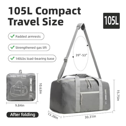 Extra Large 105L Duffel Bag, Foldable Moving & Storage Bag - color: Dark Gray, size: 105L