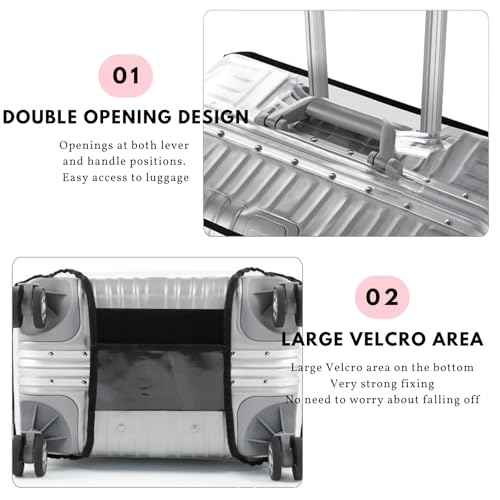 3 Pcs Luggage Protector Suitcase Cover, 20" 24" 28" Plastic Covers, TSA Approved Transparent Waterproof Suitcase Sleeve