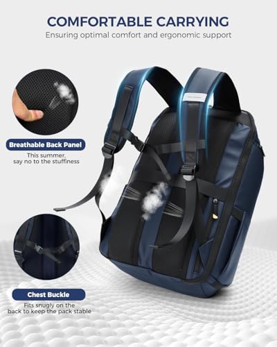 Ponhog 17 Inch Laptop Backpack for Men Dark Blue - color: B-dark Blue, size: 17 Inch