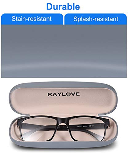 RayLove Unisex Hard Shell Eyeglasses Cases, Protective Case For Glasses - color: Grey