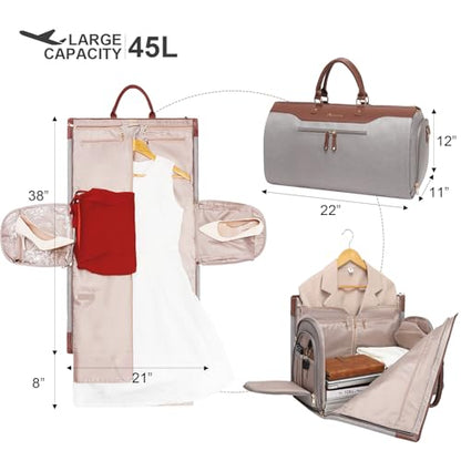 Garment Duffle Bags for Travel,Carry on Garment Bag with Shoe Compartment - color: Caramel