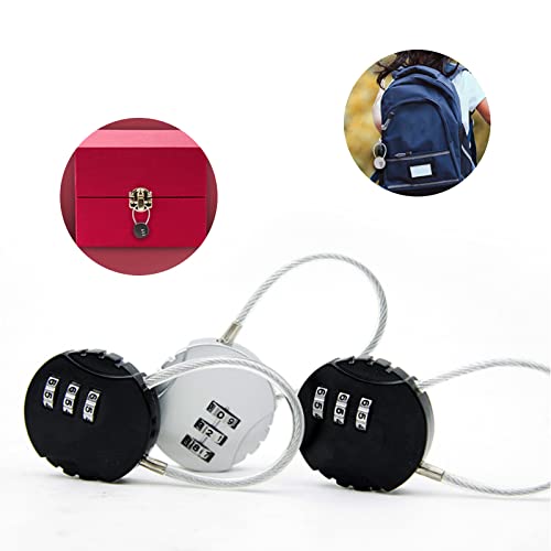 4 Pack 3-Digit Combination Lock Waterproof Padlock Outdoor Mini Wire Rope Combination Lock for Backpacks, Trolley Cases, Gym Lockers, Fence - color: Color2