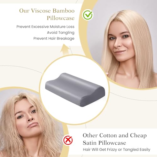 Cooling Contour Cervical Pillowcase, Dark Grey, 24x14x5/3.7 Inches, 1 Piece - color: Dark Grey