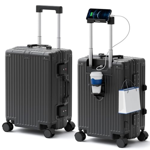 Carry On Luggage, Zipperless Aluminum Frame Suitcase, Gray, 20 in - color: grey, size: 20in