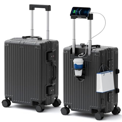 Carry On Luggage, Zipperless Aluminum Frame Suitcase, Gray, 20 in - color: grey, size: 20in