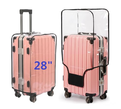 FABWAY Clear PVC Suitcase Cover - Thicken Wheeled Cover, Transparent, Waterproof & Dustproof - 28" - size: 28"