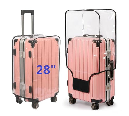 FABWAY Clear PVC Suitcase Cover - Thicken Wheeled Cover, Transparent, Waterproof & Dustproof - 28" - size: 28"