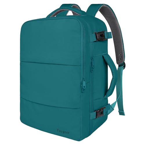 Taygeer Laptop Backpack, Carry On Backpack with 17.3inch Laptop Compartment - color: Peacockblue, size: X-Large